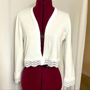 Calvin Klein Ivory Open-Front Sweater